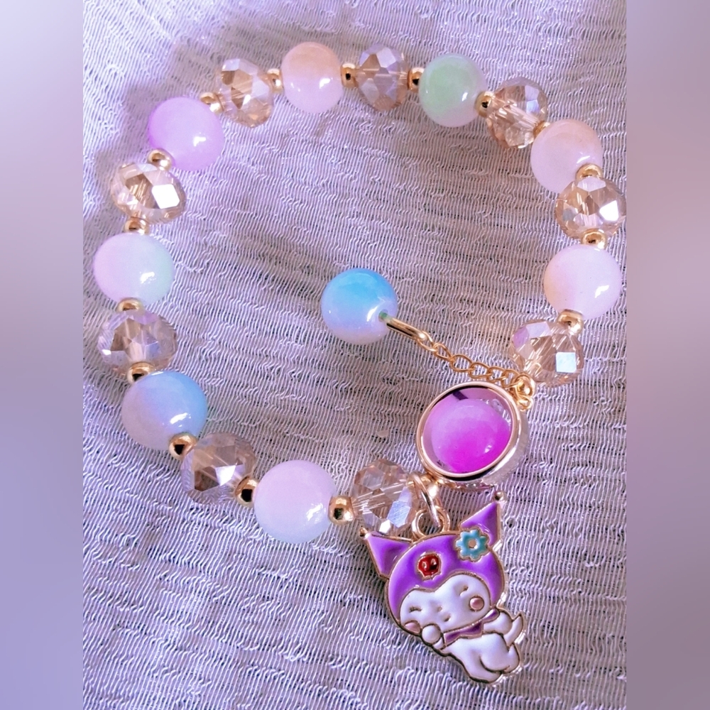 Adorable Kuromi Pastel Bead Bracelet - Cute & Unique